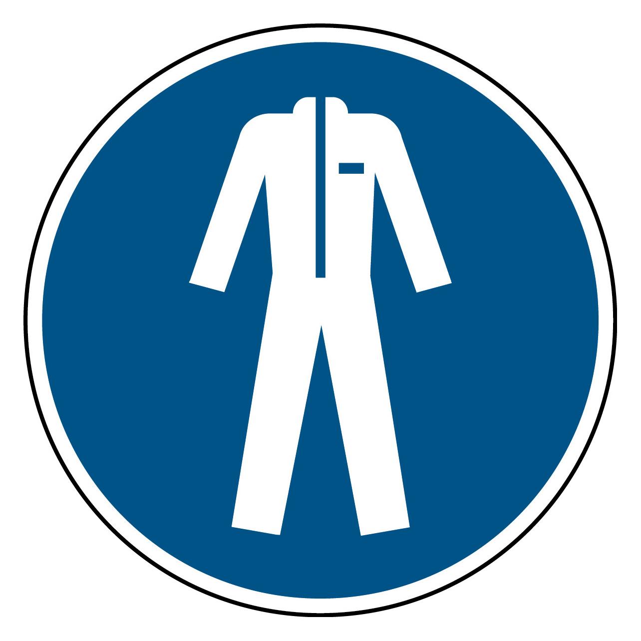 Brady ISO-Sicherheitsschild - Schutzkleidung benutzen (PIC M010-DIA 100-PE-CRD/1)