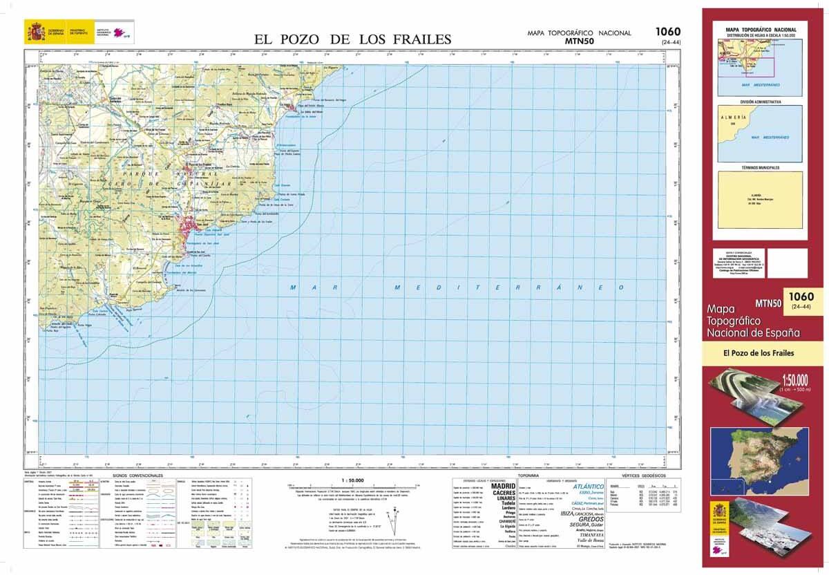 Carte topographique de l'Espagne n° 1060 - El Pozo de los Frailes   CNIG - 1/50 000
