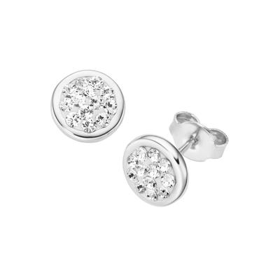 Paar Ohrstecker FIRETTI "Schmuck Geschenk Silber 925 Ohrschmuck", bunt (silberfarben, weiß, weiß), Ohrringe, Damen, Silber 925 (Sterlingsilber), mit Kristallstein