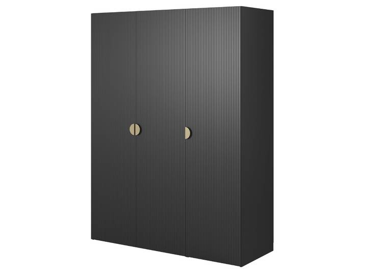 Drehtürenschrank Moonir mit drei Türen und zwei Kleiderstangen,