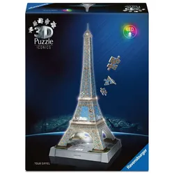 Ravensburger Puzzle - 3D Puzzle Iconics: Eiffelturm - mit Licht