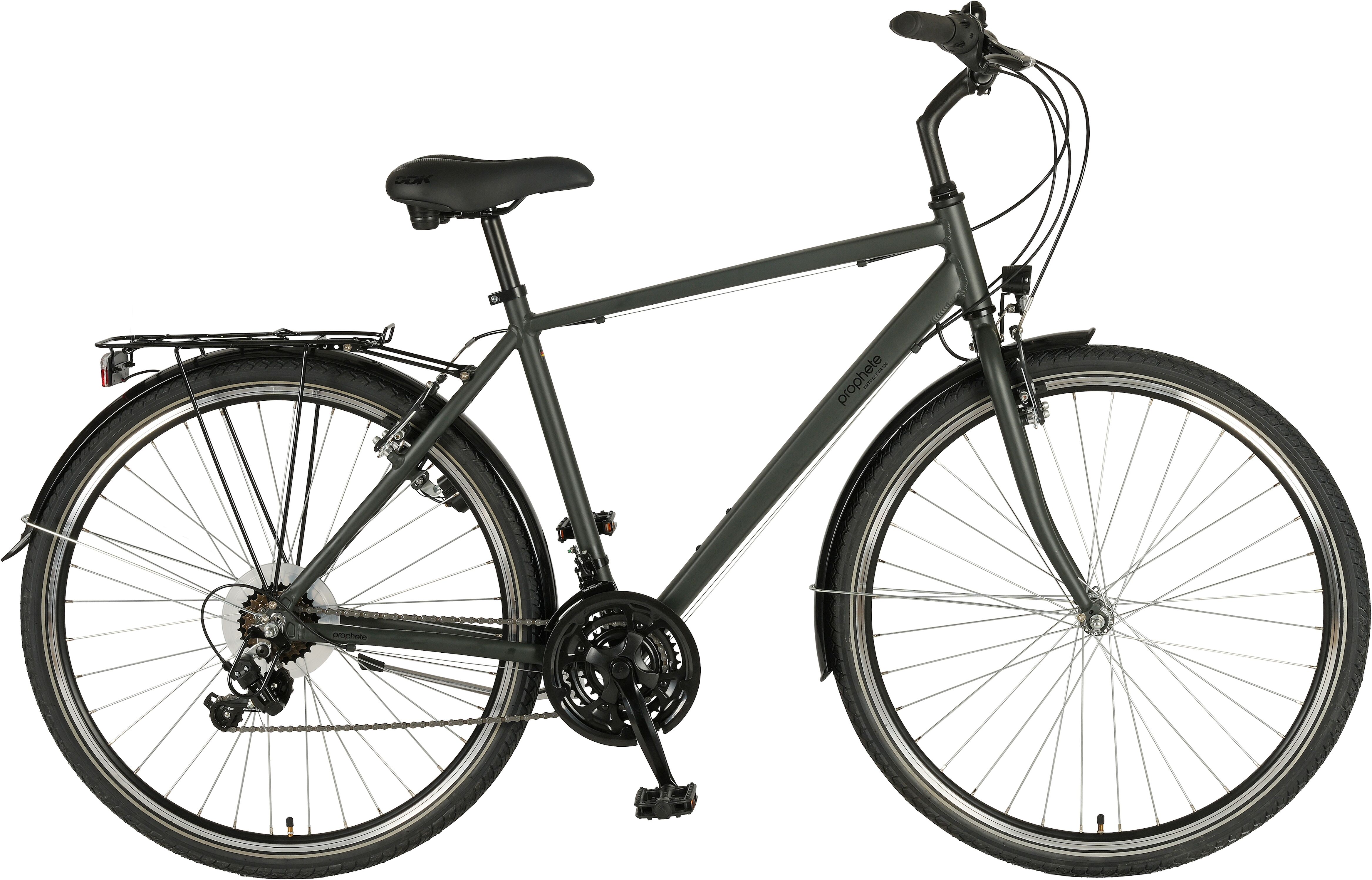 Trekkingrad PROPHETE "Prophete Entdecker 100" Gr. 52, grau, Fahrräder, 52cm, 28 Zoll (71,12cm) hinten: 28 Zoll (71,12cm), Trekkingrad
