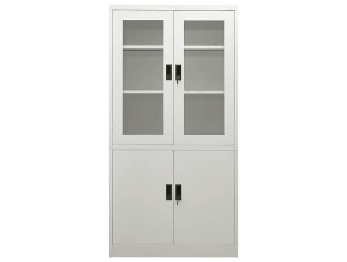 Armoire de bureau - GAROSA - 90x40x180 cm - Acier - 4 portes - 3 étagères réglables