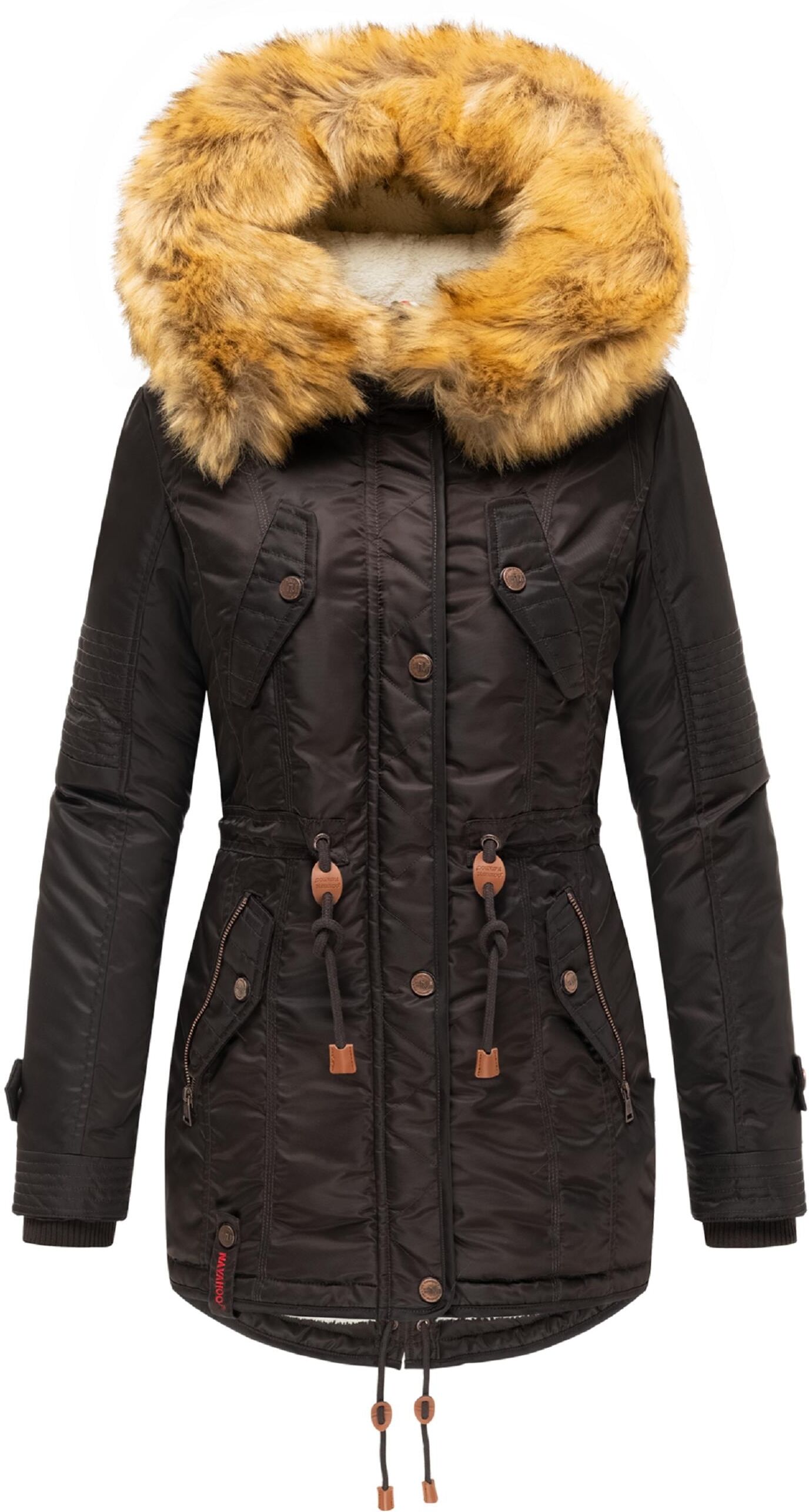 Wintermantel NAVAHOO "Wintermantel La Viva", Damen, Gr. XL, braun (choco), Mäntel Wintermantel