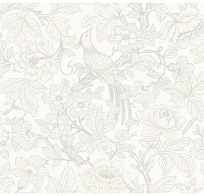 A-Street Prints Beaufort Dove Peony Chinoiserie Wallpaper