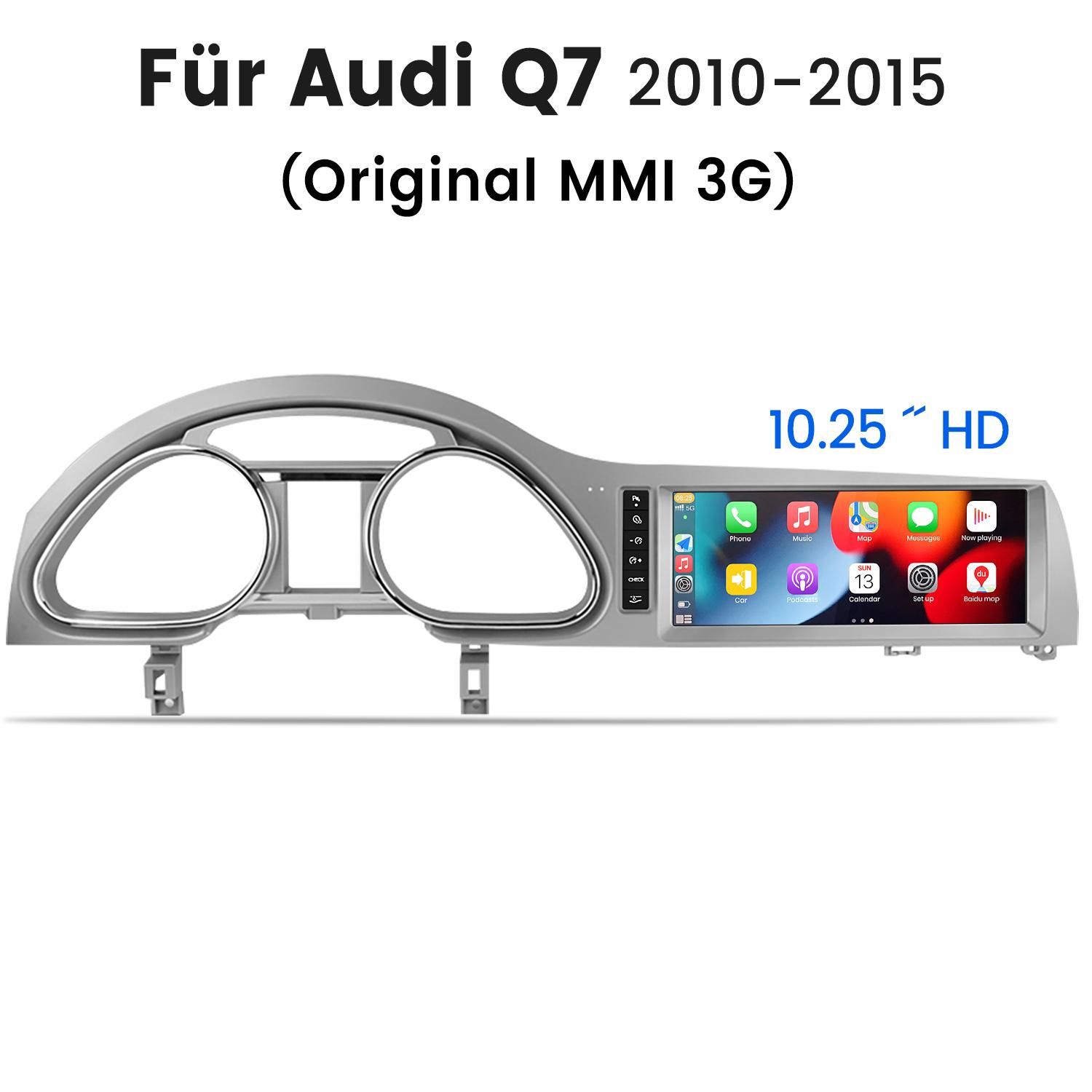10,25 Zoll Android Autoradio für Audi Q7 4L 2010-2015 MMI 3G, 8-Core, 6GB+128GB, Wireless CarPlay Android Auto, GPS 4G Bluetooth 5.0