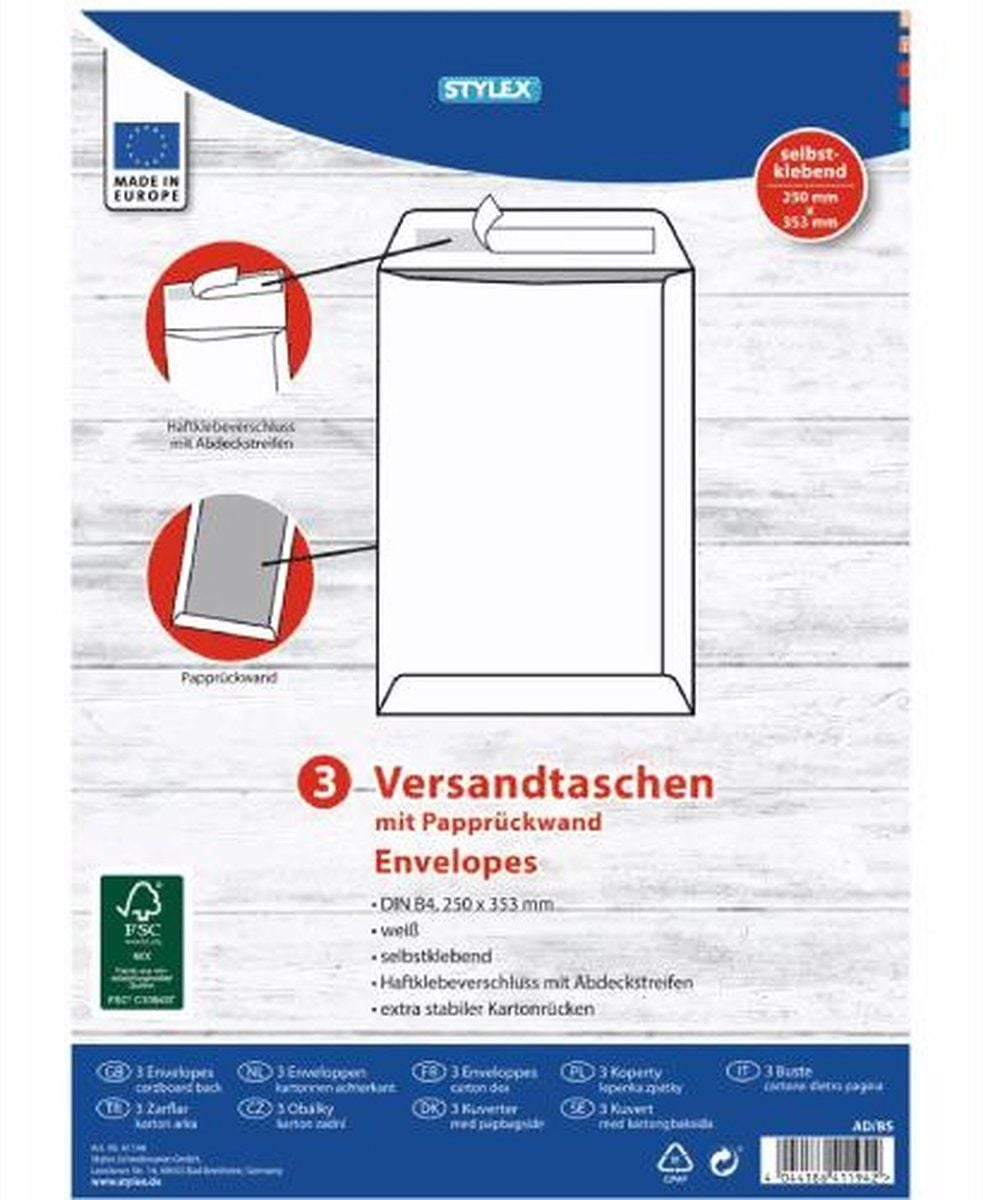 Stylex Bordrug Envelop Set van 3 - 25 x 35,3 cm