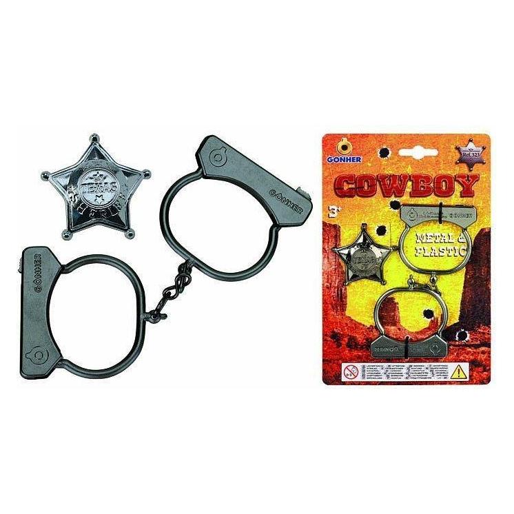 Gonher Cowboy-Handschellen aus Metall mit Abzeichen (155323/0)