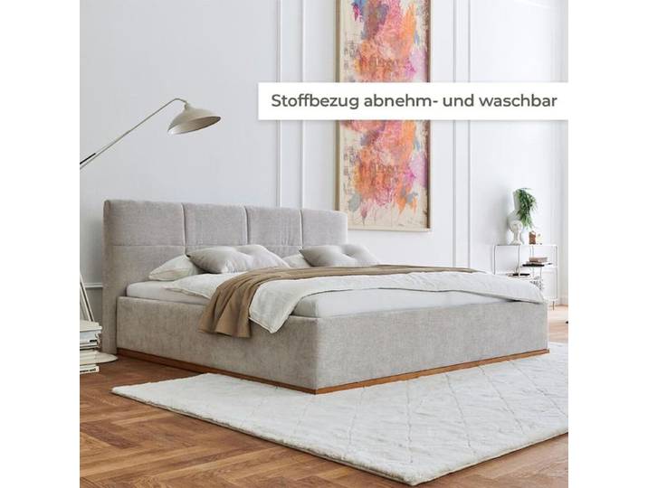 HOMELIV. Polsterbett SwitchIT Cadiz Webstoff 180x200 cm Hellgrau modern, Mit abnehmbarem Bezug