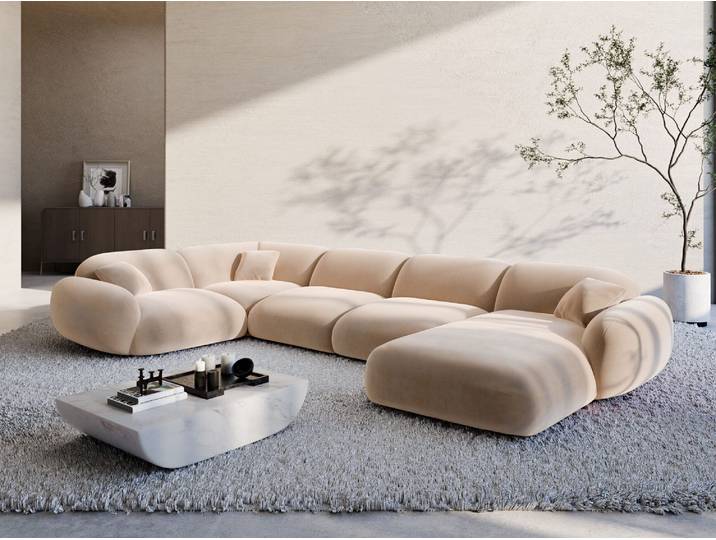 XL Stoff Wohnlandschaft Alcazar U-Form