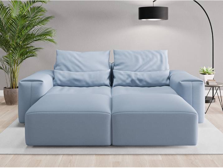 Loveseat Denver - Blau (Taubenblau) - Feiner Mikrofaserstoff