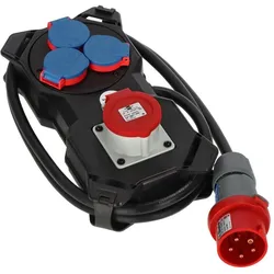 Brennenstuhl, Baustromverteiler, 1151610020 Stromverteiler 16A 2m Kabel für Wandmontage IP44 (4x, CEE 7/4)