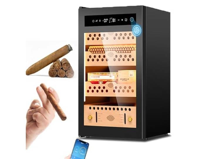 ToayNia Elektrischer Zigarrenhumidor, Zigarrenschrank, intelligenter Zigarrenschrank mit konstanter Temperatur und Luftfeuchtigkeit, thermostatischer Kühlhumidorschrank, Zigarrenkühler-Humidor 60C