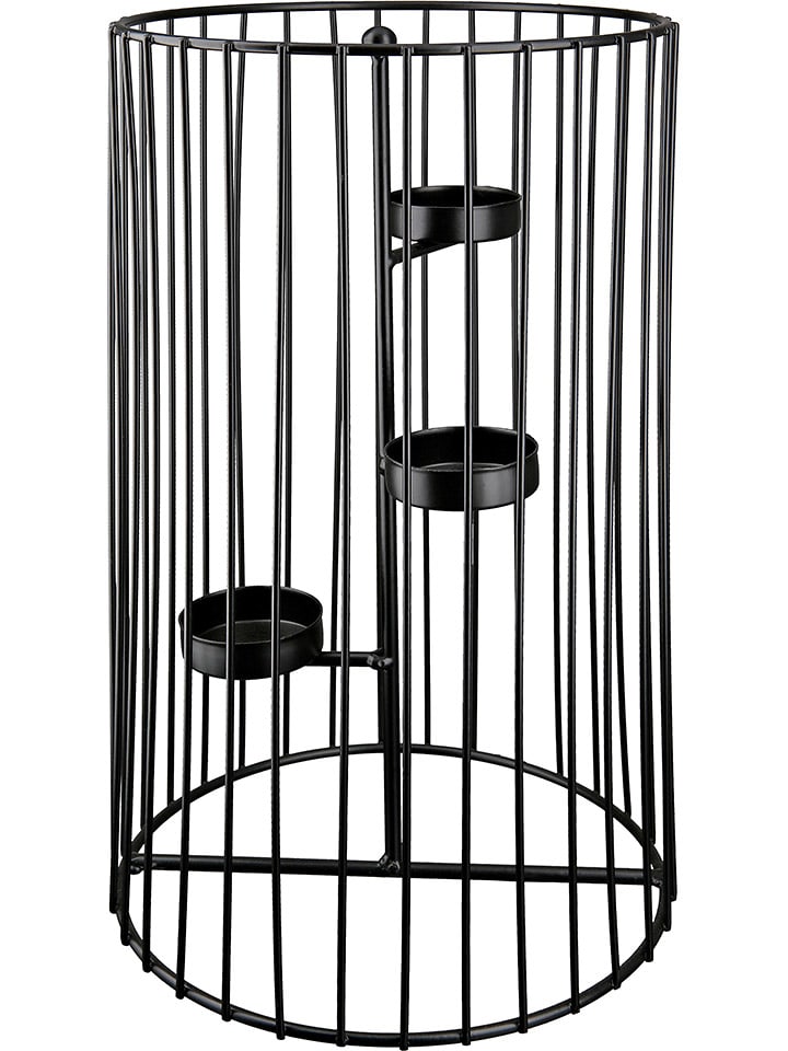 GILDE Teelichthalter "Trixie" in Schwarz - (H)30 cm - onesize