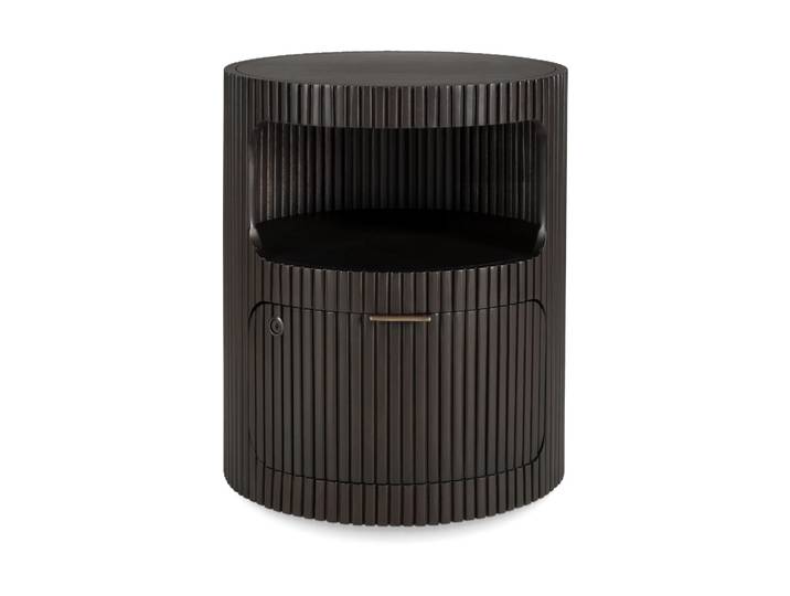 Ethnicraft Boomerang Rollcontainer Dark brown mahogny, Ø45 cm