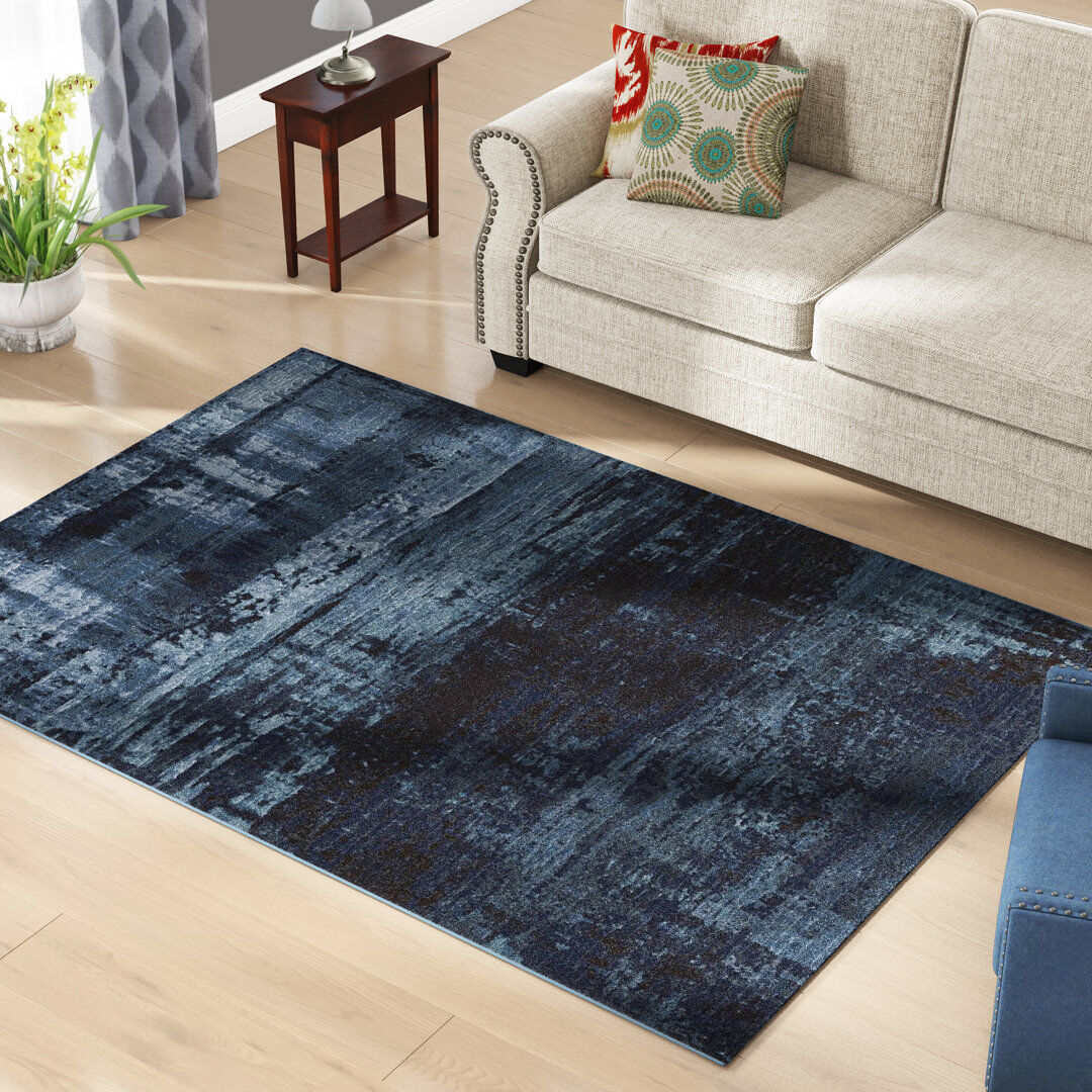 Trent Austin Design Aaliyah Abstract Area Rug Navy Blue Rectangle 280 x 380cm