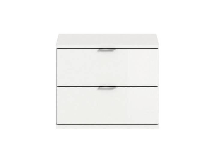 Livetastic Garderobenbank, Weiss, Weiss Hochglanz, Kunststoff, 2 Schublade(n) Schubladen, Füllung: Polyester, 52x42x32 cm, FSC Mix, Garderobe, Garderobenbank