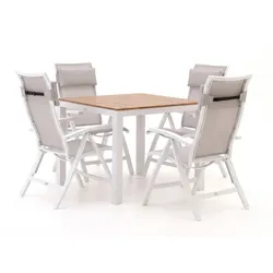 Bellagio Lugo/Fidenza 90 cm Gartenmöbel-Set 5-teilig verstellbar