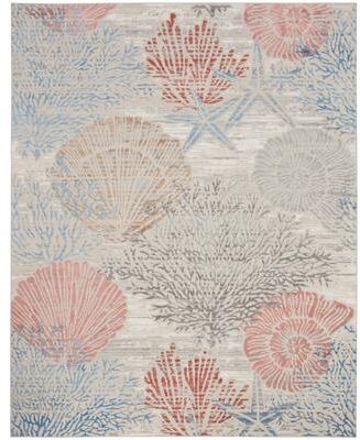 Nourison Pompeii Coastal Beach Shells and Coral Area Rug