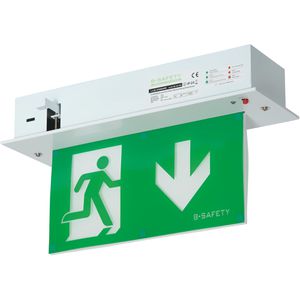 b-lite Notbeleuchtung L-LUX, Fluchtwegleuchte, LED mit Akku, Deckenmontage, 4 Piktogramme, für Not- & Dauerbetrieb