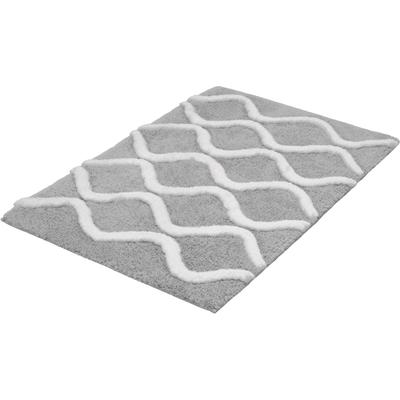 Badematte KLEINE WOLKE "Piana, Badvorleger, Badezimmer Teppich", weiß (auster), H:23mm, Polyester, Badematten, Badematte, Badteppich, modernes Wellen 3D-Design