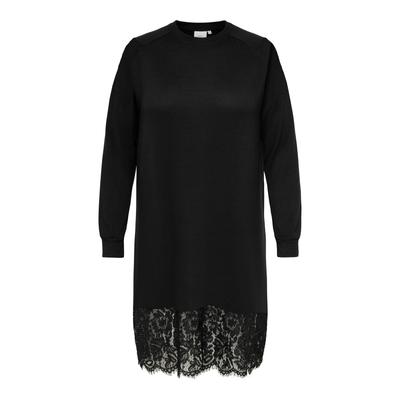 Midikleid ONLY CARMAKOMA "CARALBA LS O-NECK LACE MIDI DRESS JRS", Damen, Gr. XL, N-Gr, Langarm, Jersey, schwarz detail:schwarz lace, Jersey, Obermaterial: 95% Polyester, 5% Elasthan, unifarben, Midi, Rundhals, Bündchen, Kleider Midikleid,...