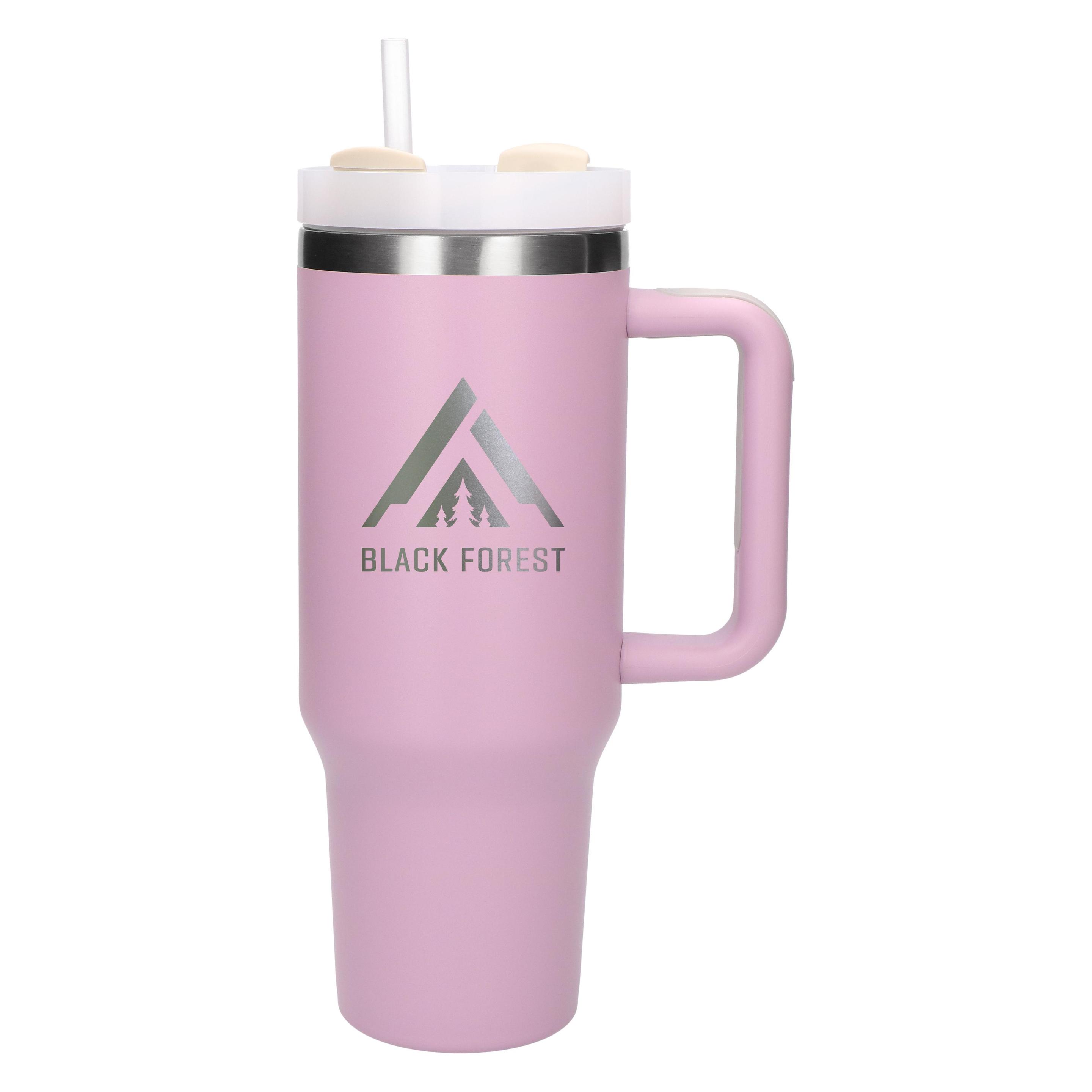 Extralink Schwarzwald | Thermobecher mit Strohhalm | Thermoskanne mit Griff, 1200ml, puderrosa (1.20 l) (EX.28631)