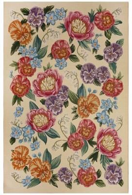 Trans Ocean Import Co Inc "Secret Garden Rectangle Rug, 3'3"" x 4'11"", Light Cream"