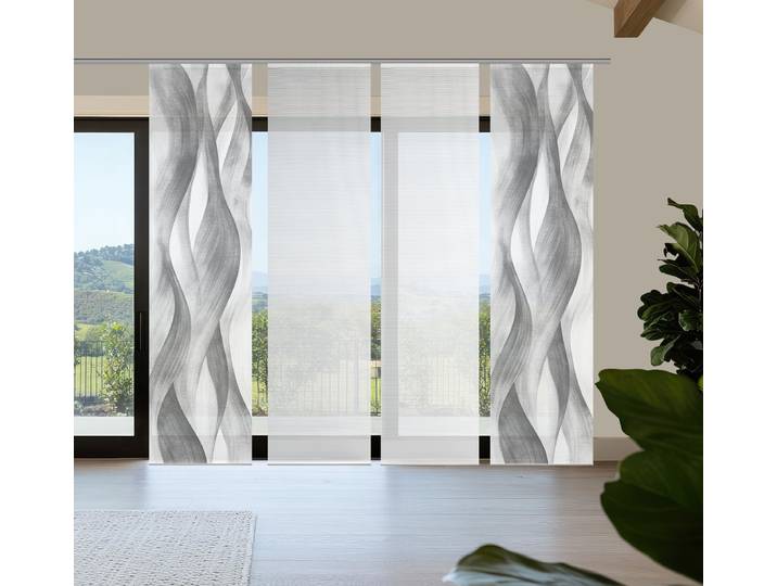 Rideau à panneaux Avery 60 x 260 x 1cm Gris/Gris Lot de