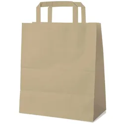 250x GASTRO Papiertragetaschen 28 x 22 x 10 cm mit EAN-Code braun
