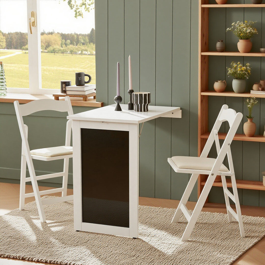 August Grove Nona 50cm Rectangular Folding Table White 87cm H X 50cm L X 75cm D