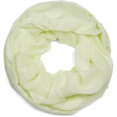 Loop STYLEBREAKER "Loop Schal mit Perlen Applikation", Damen, grün (apfelgrün), Obermaterial: 50% Viskose CV. 50% Baumwolle CO., Modisch, Modetücher Loop
