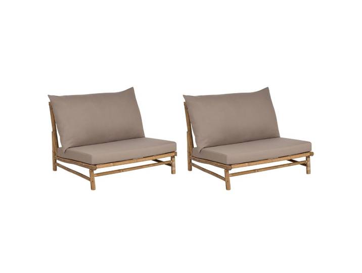 GARTENSESSEL 2er-Set Massivholz taupe Todi