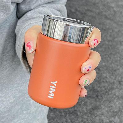 Multicon Wholesale Hub Stainless Steel Mini Insulated Cup, Portable Coffee Cup For Girls, Simple, Compact, Convenient Household Kitchen Supply orange