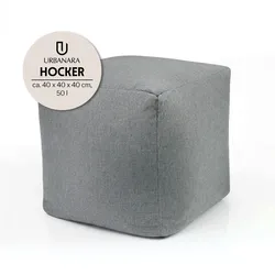 URBANARA Sitzsack-Hocker 85l grau Basic-Comfort