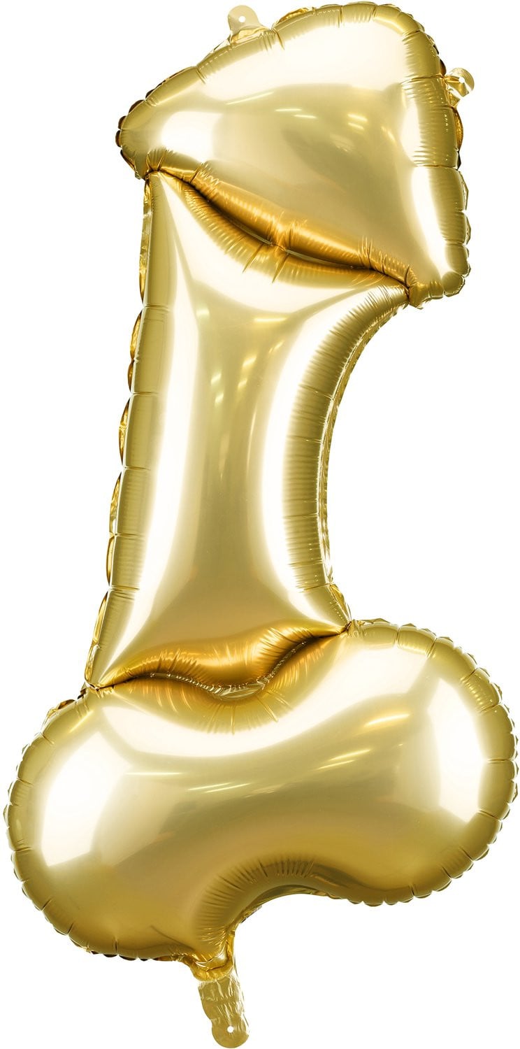 PARTYDECO Gouden aluminium piemel ballon 88 cm