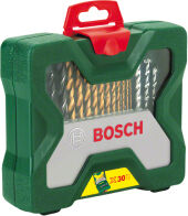 Bosch 2.607.019.324 Set Punte Trapano 30 Pezzi: 11 Punte Per Metallo + 4 Punte Per Muro + 4 Punte Per Legno + 10 Bit Di Avvitamento + Valigetta - X-30 Titanium - 2.607.019.324