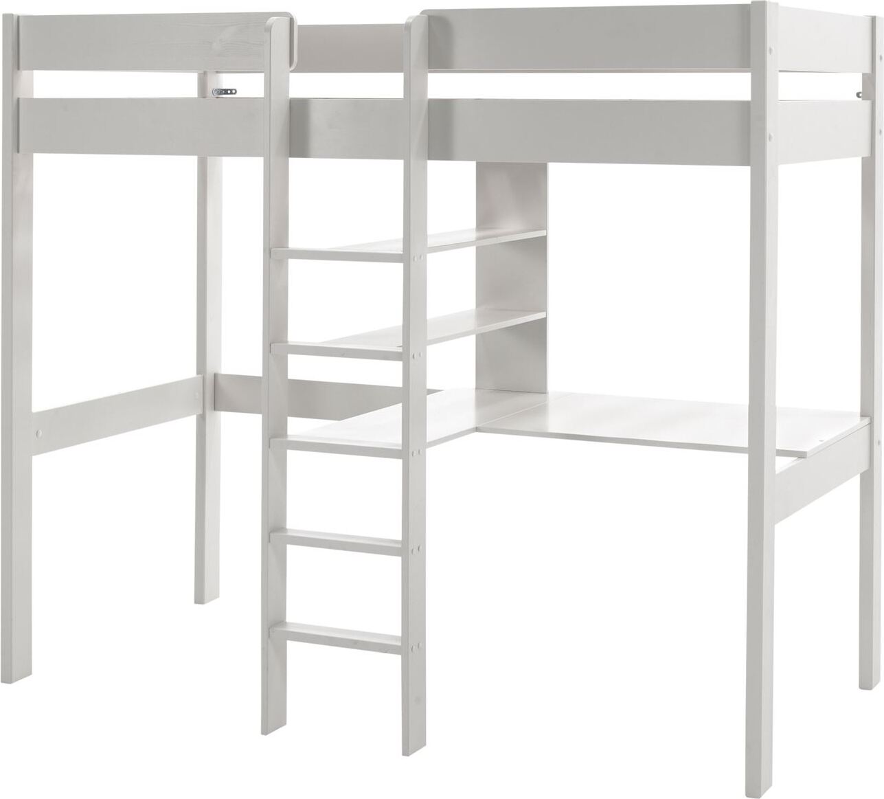 Hochbett Karole 208x105x175 Kinderbett Massivholz Weiß