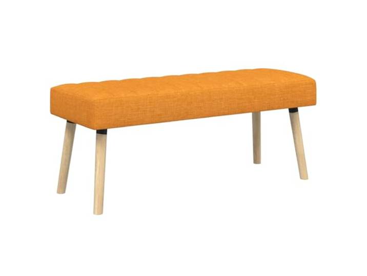 KTHLBRH Gesteppte Sitzbank in Kanalform, dunkelgelb, 110 x 40 x 46 cm Kanaldesign, Stoff 100% Polyester, Schaumstoff gepolstert, Beine aus Hevea-Holz, bis 110 kg
