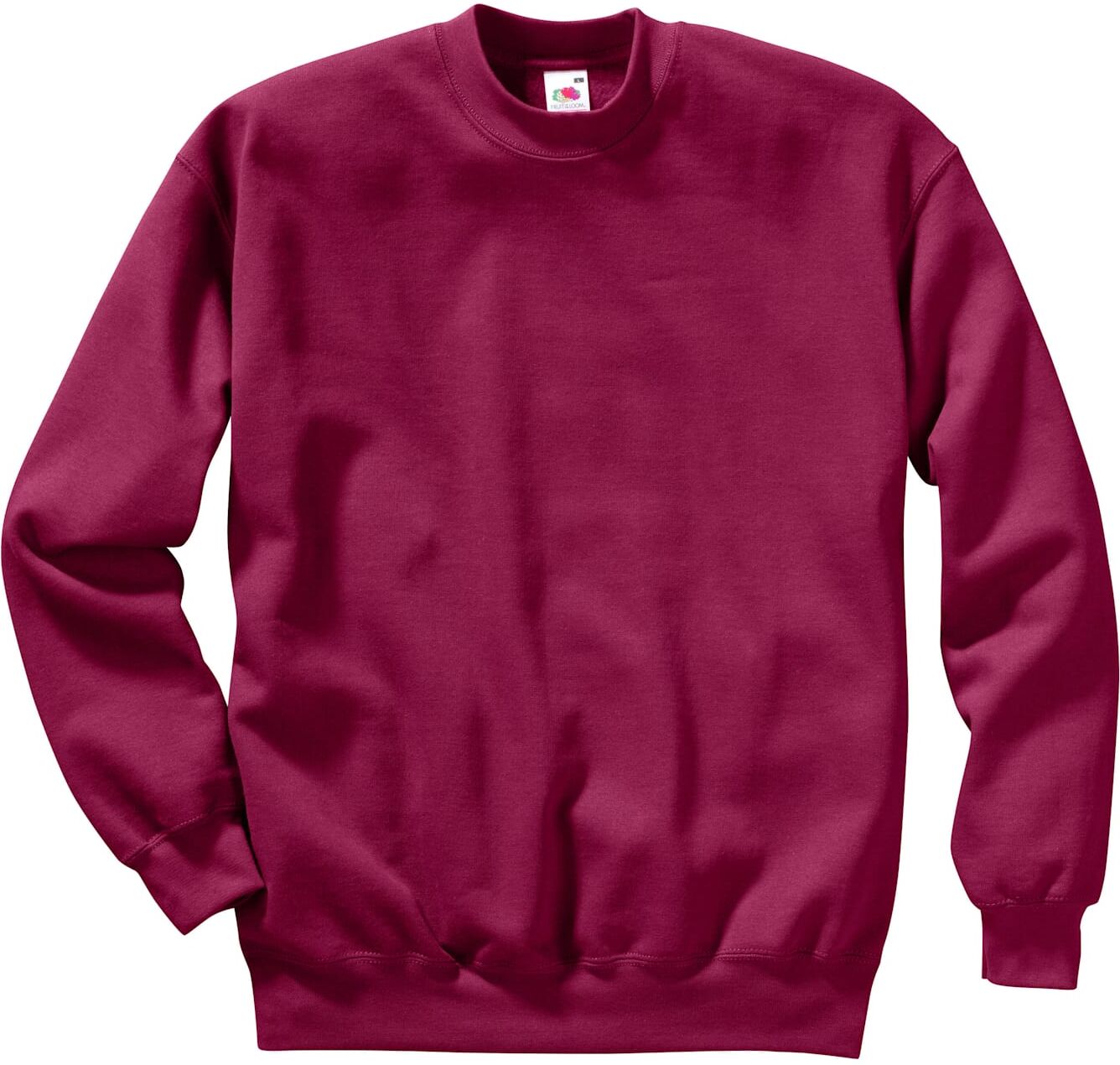 Sweatshirt FRUIT OF THE LOOM, Herren, Gr. 7, rot (weinrot), 80% Baumwolle, 20% Polyester, unifarben, Rundhals, Sweatshirts Sweatshirt weinrot 7
