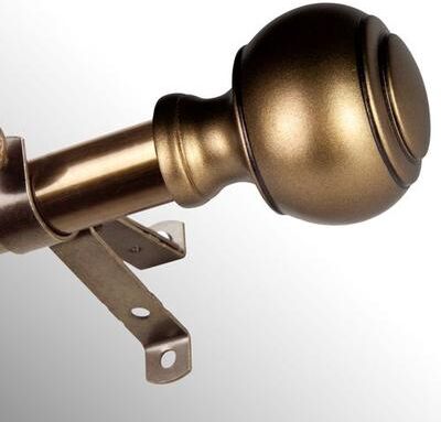 Rod Desyne "Farrar Decorative Curtain Rod Set, 28"" to 48"", Antique Brass"