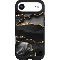 Nivocase Handyhülle für Apple iPhone Air Hülle NIVOpure Case Schwarz Glitzer Look Marmor Muster (Apple iPhone Air), Smartphone Hülle, Schwarz