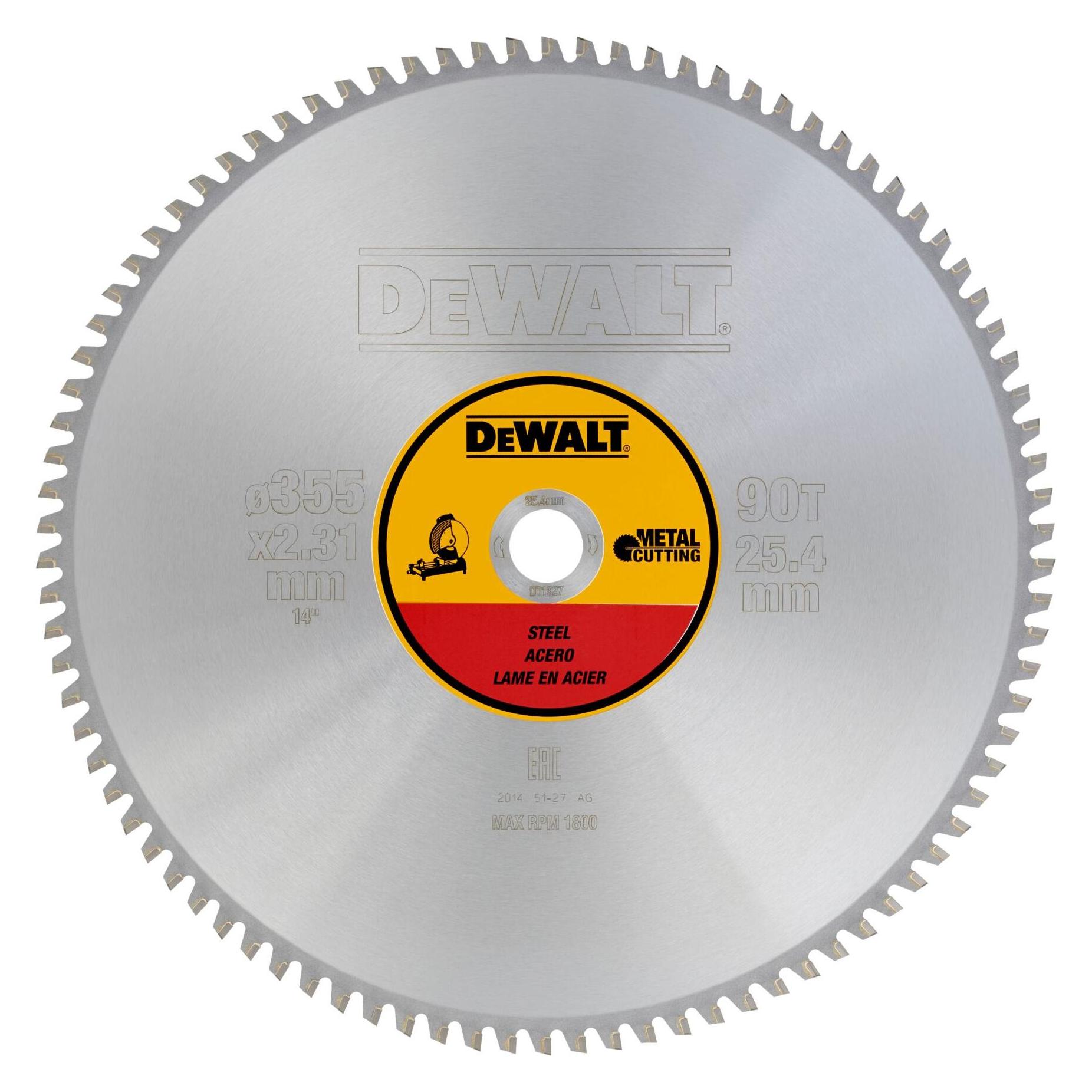 DeWalt DT1927QZ MetallKreissaegeblatt355/25,4 90TFZ, für Metall/Stahl (DT1927-QZ)