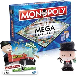 Monopoly Mega 2nd Edition (neue Auflage 2020) + Geldregen + Mr.Monopoly Plüsch