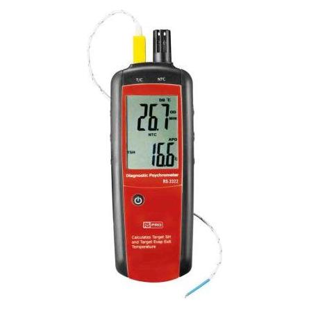 RS PRO Psychrometer LCD hinterleuchtet +100 °C, 100 % RH (1938695)