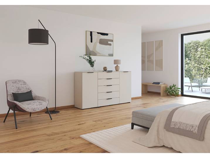 Buffet Flipp 180cm Beige/Champagne/Gris métallisé
