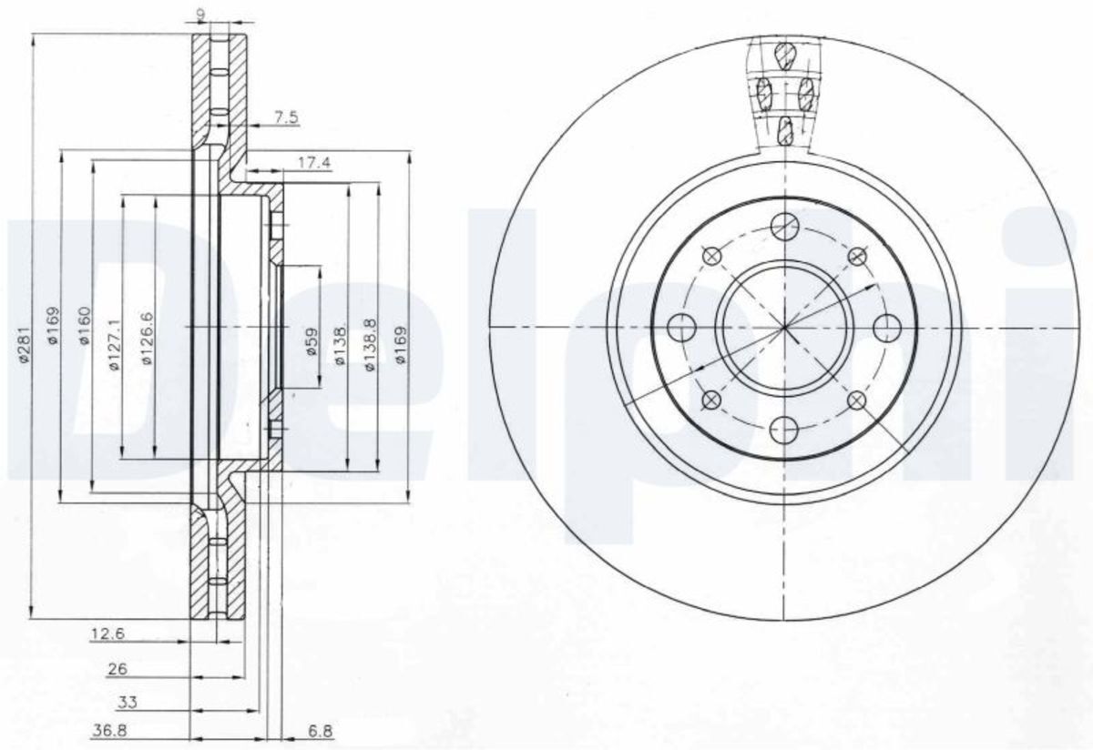 Bremsscheiben DELPHI BG3699 vorne, belüftet, 2 Stück