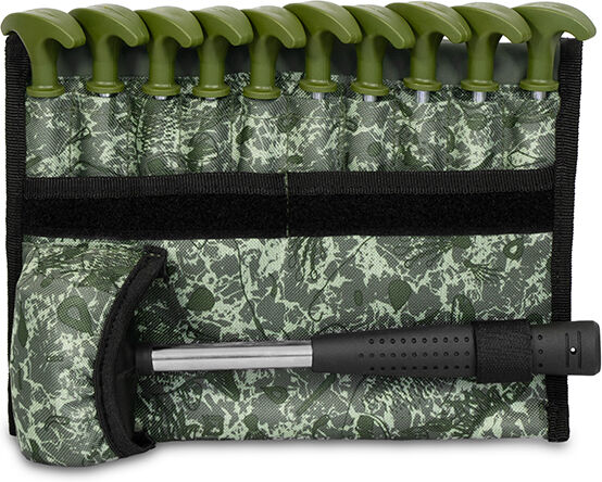 Lot de piquets avec un marteau Delphin FIXT C2G / 10 pcs 20cm Gray, Lime, Silver 20cm