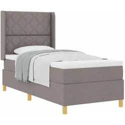 vidaXL, Boxspringbett, Boxspringbett Mit Matratze Stoff Taupe (100 x 200 cm)
