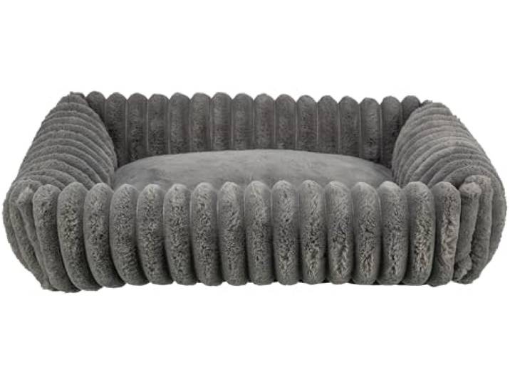 Trixie hondenmand lonni ribfluweel hoekig grijs 100x70 cm